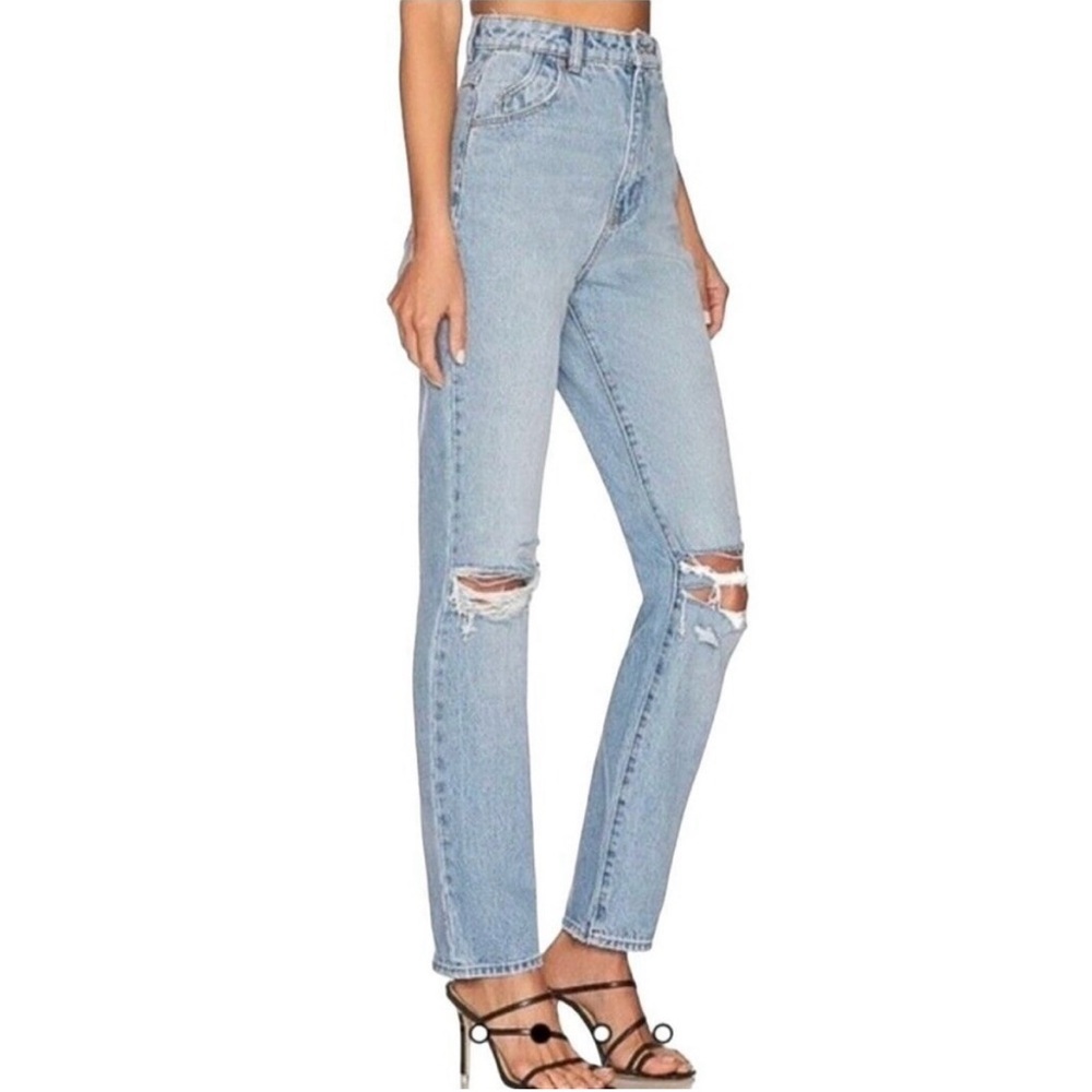 Rolla’s | Dusters High-Rise Straight Leg Distressed Jeans | Light Wash | 24